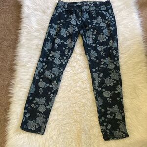 Floral jean leggings